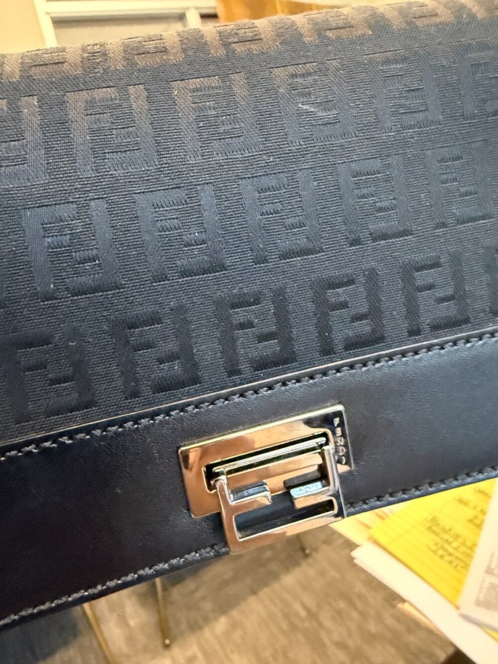 Mid 90's FENDI-MINI FLAP SHOULDER BAG/POCHETTE w COA-FENDI BAG-FREE SHIPPING